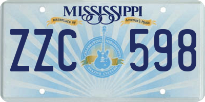 MS license plate ZZC598