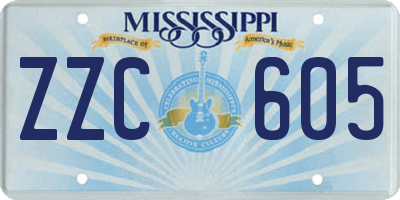 MS license plate ZZC605