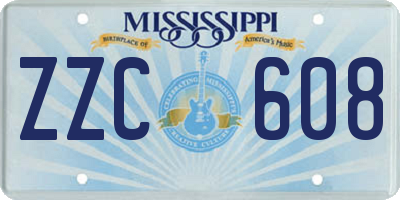 MS license plate ZZC608