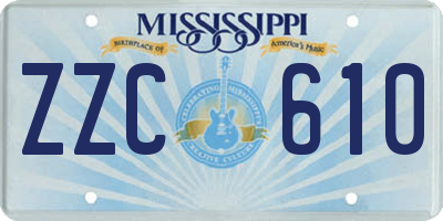 MS license plate ZZC610