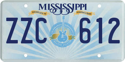 MS license plate ZZC612
