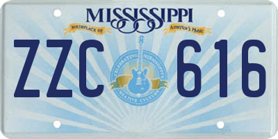 MS license plate ZZC616