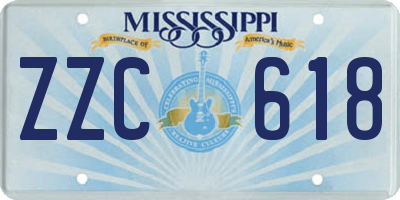 MS license plate ZZC618