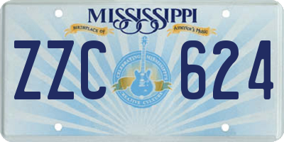 MS license plate ZZC624