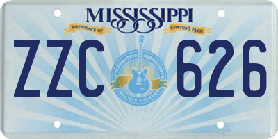 MS license plate ZZC626