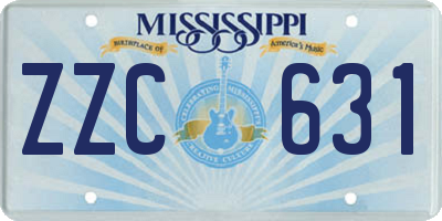 MS license plate ZZC631