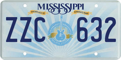 MS license plate ZZC632