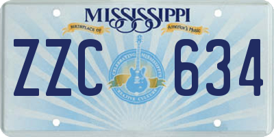 MS license plate ZZC634