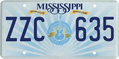 MS license plate ZZC635