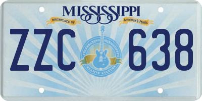 MS license plate ZZC638