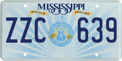 MS license plate ZZC639