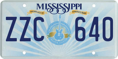 MS license plate ZZC640