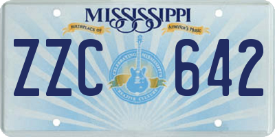 MS license plate ZZC642