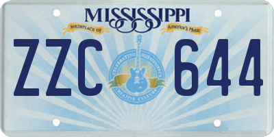 MS license plate ZZC644