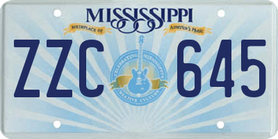 MS license plate ZZC645