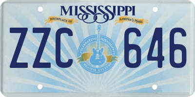 MS license plate ZZC646