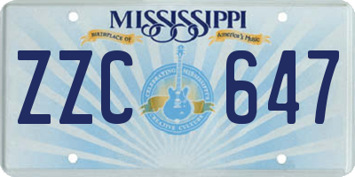 MS license plate ZZC647