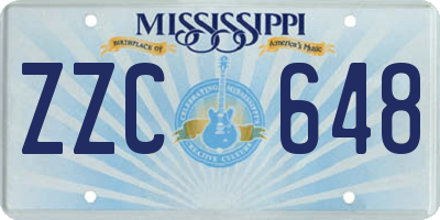 MS license plate ZZC648