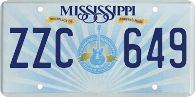 MS license plate ZZC649