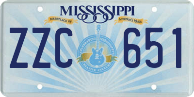 MS license plate ZZC651