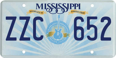 MS license plate ZZC652