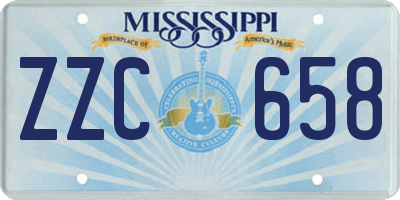 MS license plate ZZC658