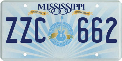 MS license plate ZZC662