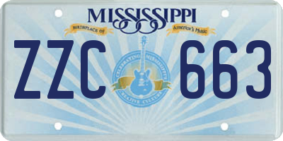 MS license plate ZZC663