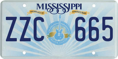 MS license plate ZZC665