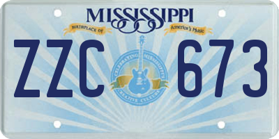 MS license plate ZZC673