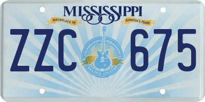 MS license plate ZZC675