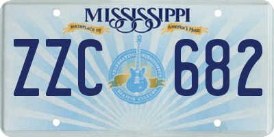 MS license plate ZZC682