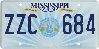 MS license plate ZZC684