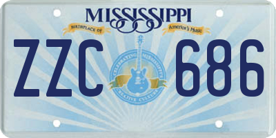 MS license plate ZZC686