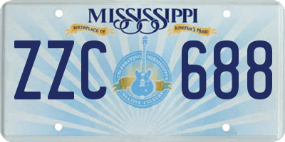 MS license plate ZZC688