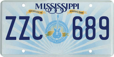 MS license plate ZZC689