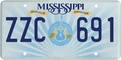 MS license plate ZZC691