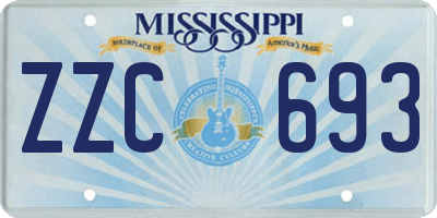 MS license plate ZZC693