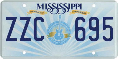 MS license plate ZZC695