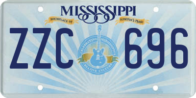 MS license plate ZZC696