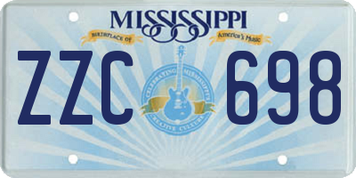 MS license plate ZZC698