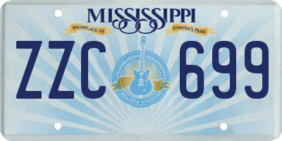 MS license plate ZZC699