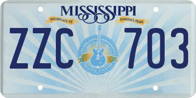 MS license plate ZZC703