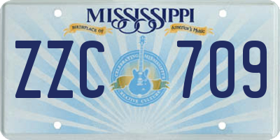 MS license plate ZZC709