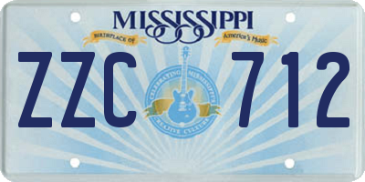 MS license plate ZZC712