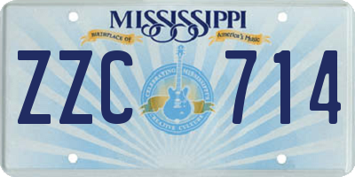 MS license plate ZZC714