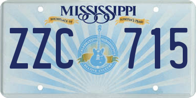 MS license plate ZZC715