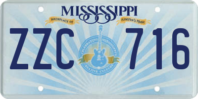 MS license plate ZZC716