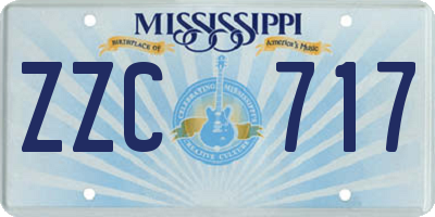 MS license plate ZZC717