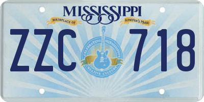 MS license plate ZZC718